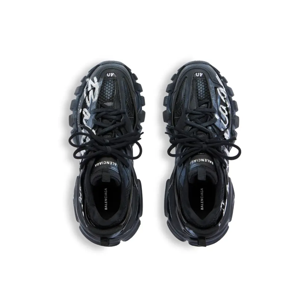 Giày Balenciaga Track Signature Sneaker 'Black' 542023WTRHW1090 - Ảnh 5