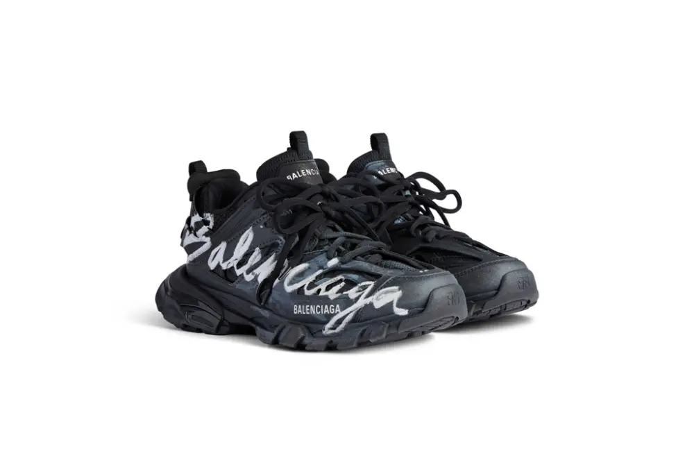 Alternative view of Giày Balenciaga Track Signature Sneaker 'Black' 542023WTRHW1090