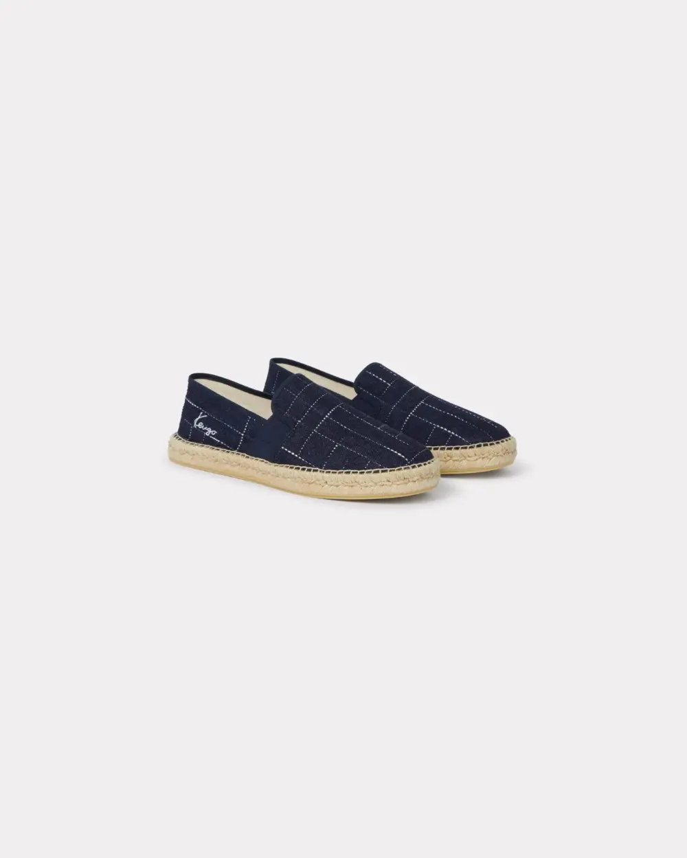 Giày Kenzo Weave Espadrilles 'Rinse Blue Denim' FF65ES0526V1-DM - Ảnh 4