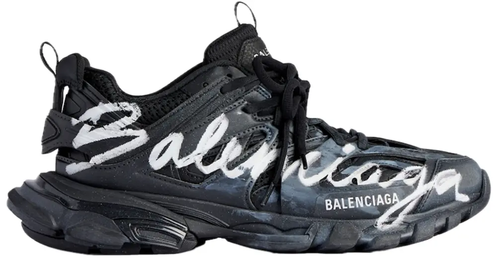 Giày Balenciaga Track Signature Sneaker 'Black' 542023WTRHW1090