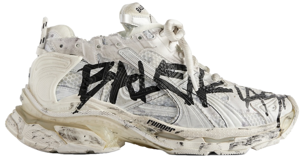 Giày Balenciaga Runner Graffiti Trainers 'White' 772767W3RBQ9010