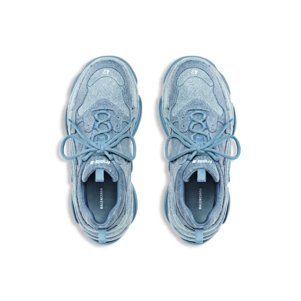 Giày Balenciaga Triple S Trainers Denim 'Blue' 524039W2DEN4000 - Ảnh 4