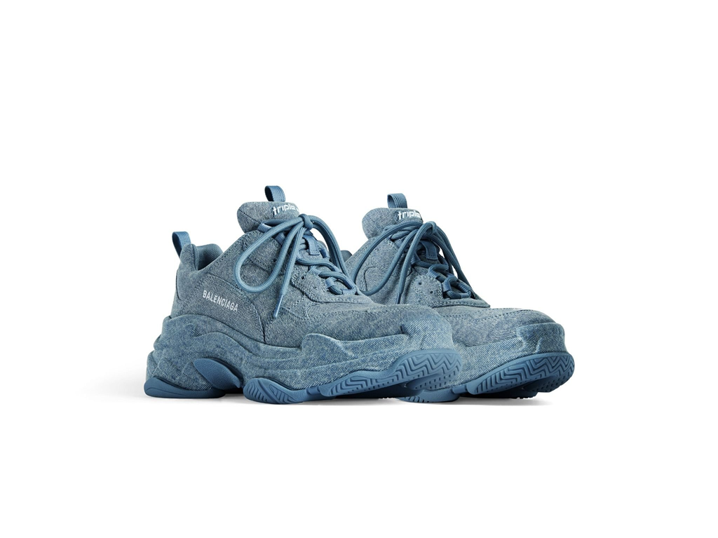 Alternative view of Giày Balenciaga Triple S Trainers Denim 'Blue' 524039W2DEN4000