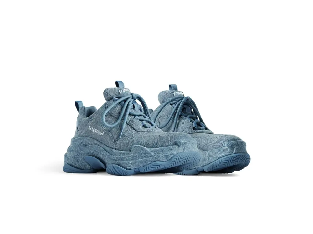 Alternative view of Giày Balenciaga Triple S Trainers Denim 'Blue' 524039W2DEN4000