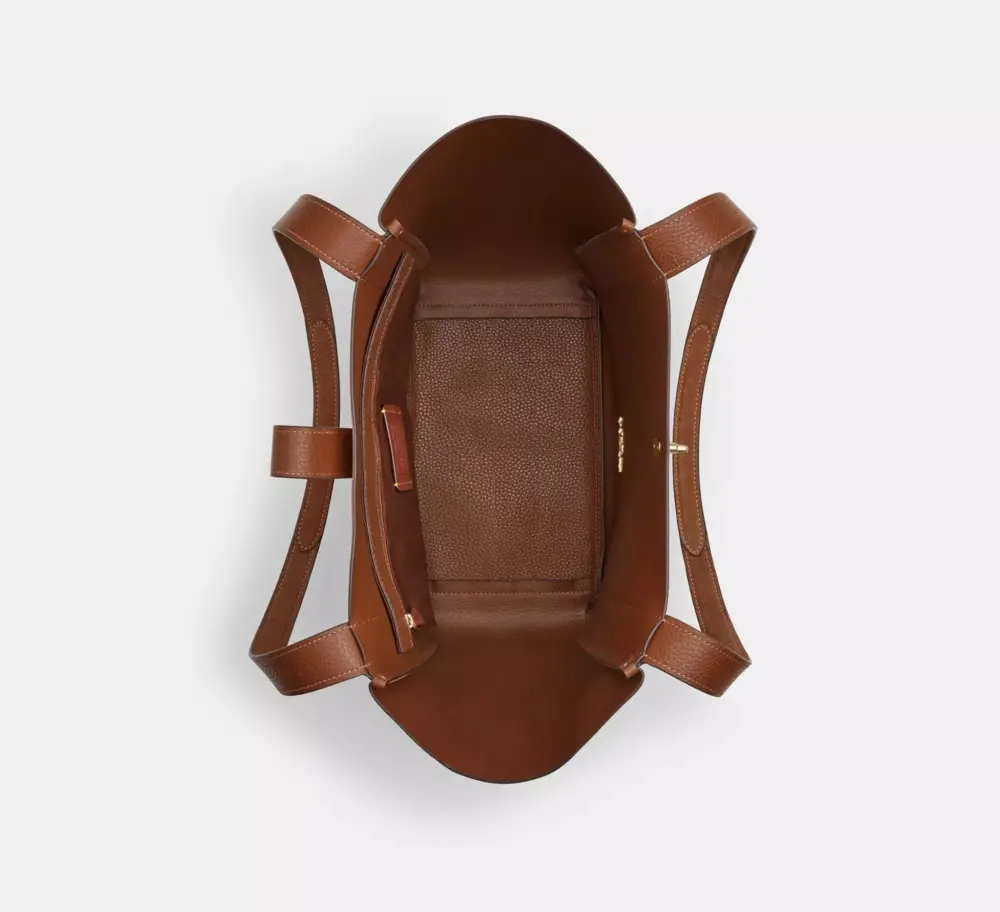 Túi Coach Hadley Turnlock Tote Bag 'Brown' CCC76-IMXAF - Ảnh 4