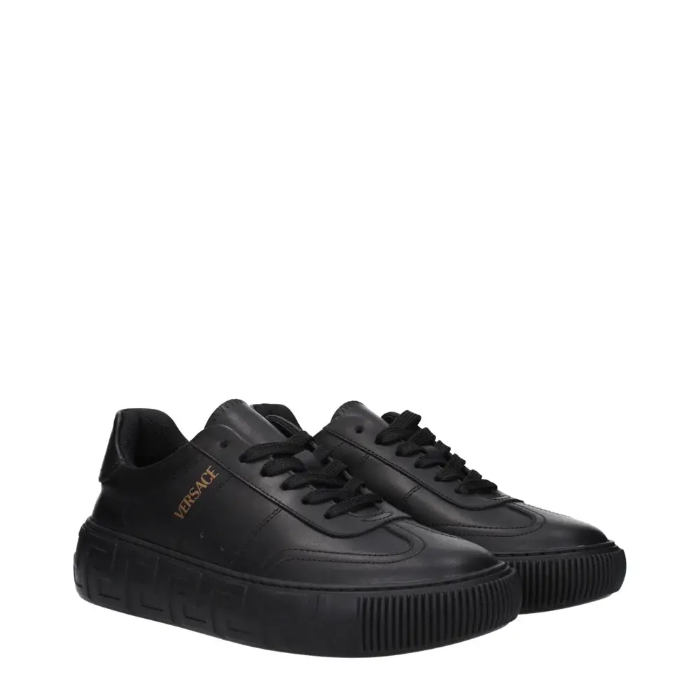 Giày Versace Leather Low Tops 'Black' 10156001A141551B000 - Ảnh 4