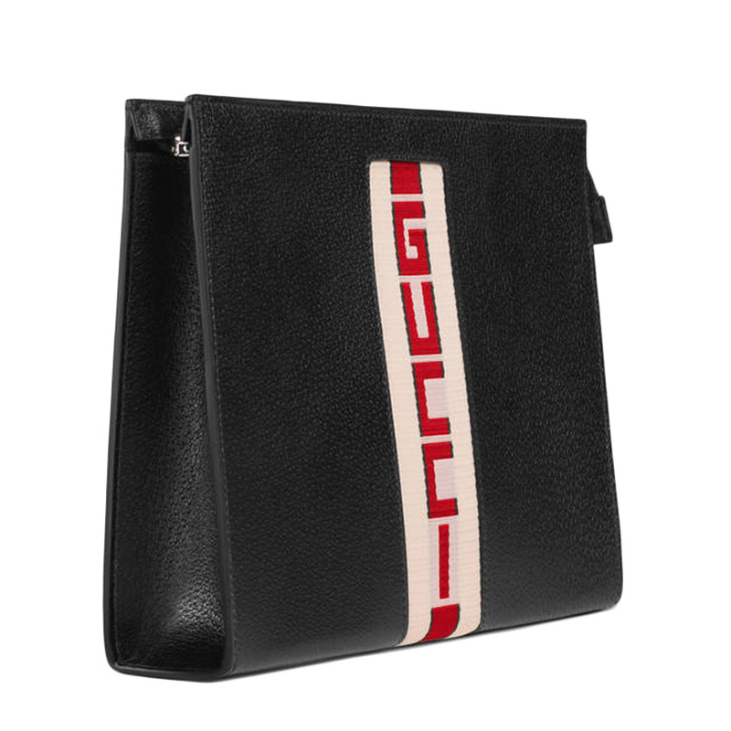 Alternative view of Túi Gucci Stripe Leather Pouch 'Black' 475316-CWGSN-1094