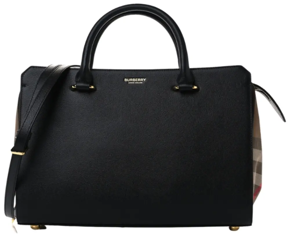 Túi Burberry Calfskin Mega Check Small Banwell 'Black' 80840221
