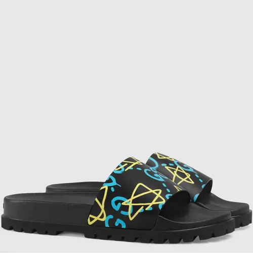 Dép Gucci Ghost Slide Star Print 'Black' 429360-DSS00-8403 - Ảnh 3