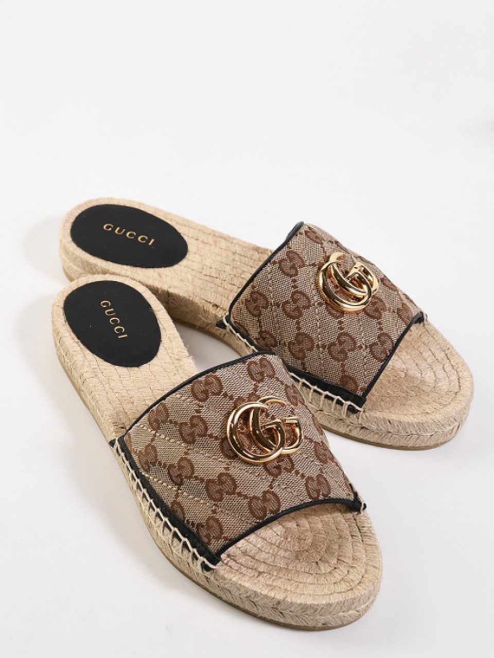 Alternative view of Dép Gucci Matelasse Canvas Espadrille 'Beige' 620120-KQWM0-9765
