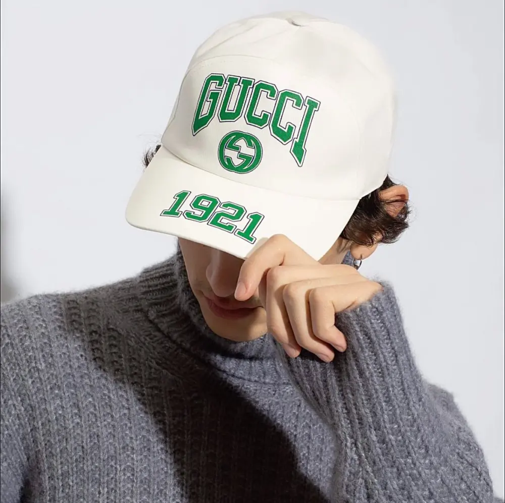 Mũ Gucci 1921 Logo Baseball Hat 'White Green' 773135-4HA7F-9200 - Ảnh 3