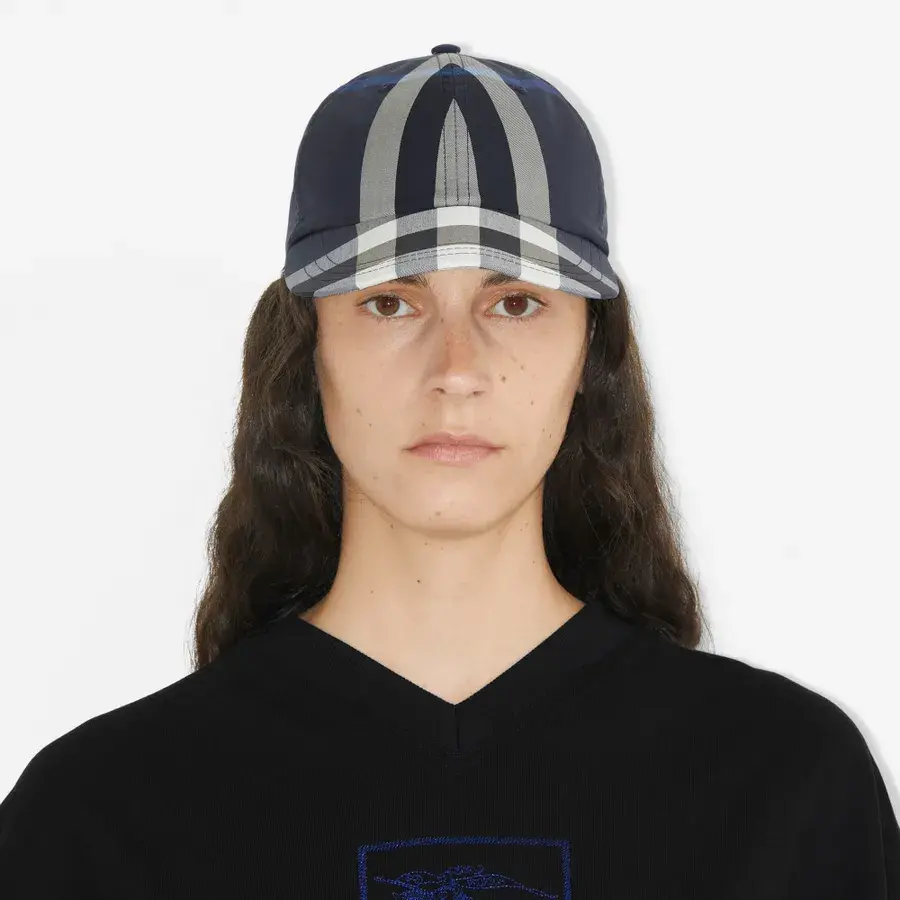 Mũ Burberry Embroidery Logo Check 'Blue' 8072241 - Ảnh 4