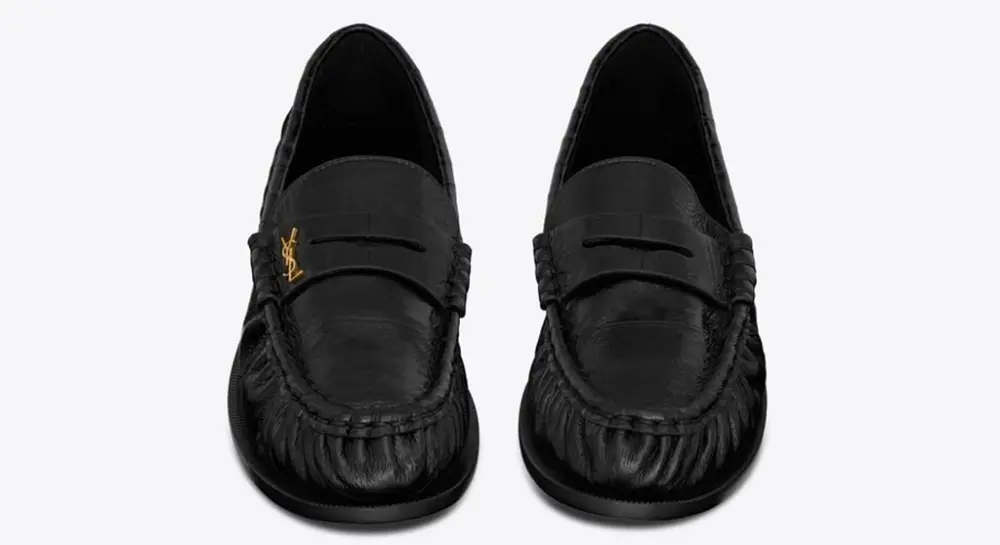 Giày Saint Laurent Le Loafer Penny Slippers In Eel 'Black' 7668790WXAK1000 - Ảnh 3