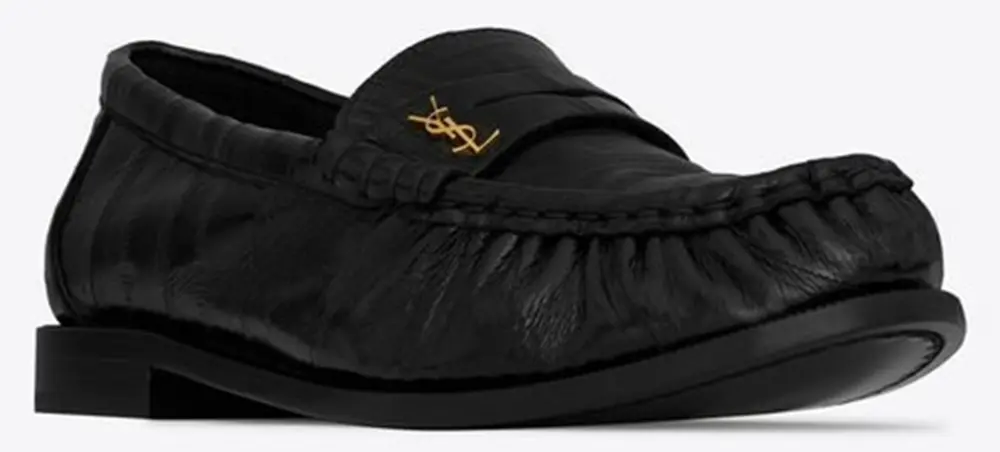Giày Saint Laurent Le Loafer Penny Slippers In Eel 'Black' 7668790WXAK1000 - Ảnh 4