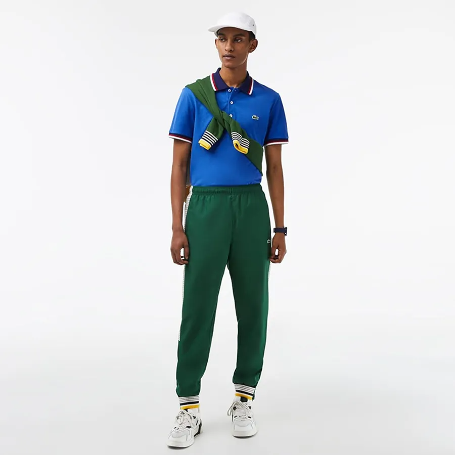 Áo Polo Lacoste Stretch Cotton Piqué 'Blue' PH3461-10-KXB - Ảnh 4