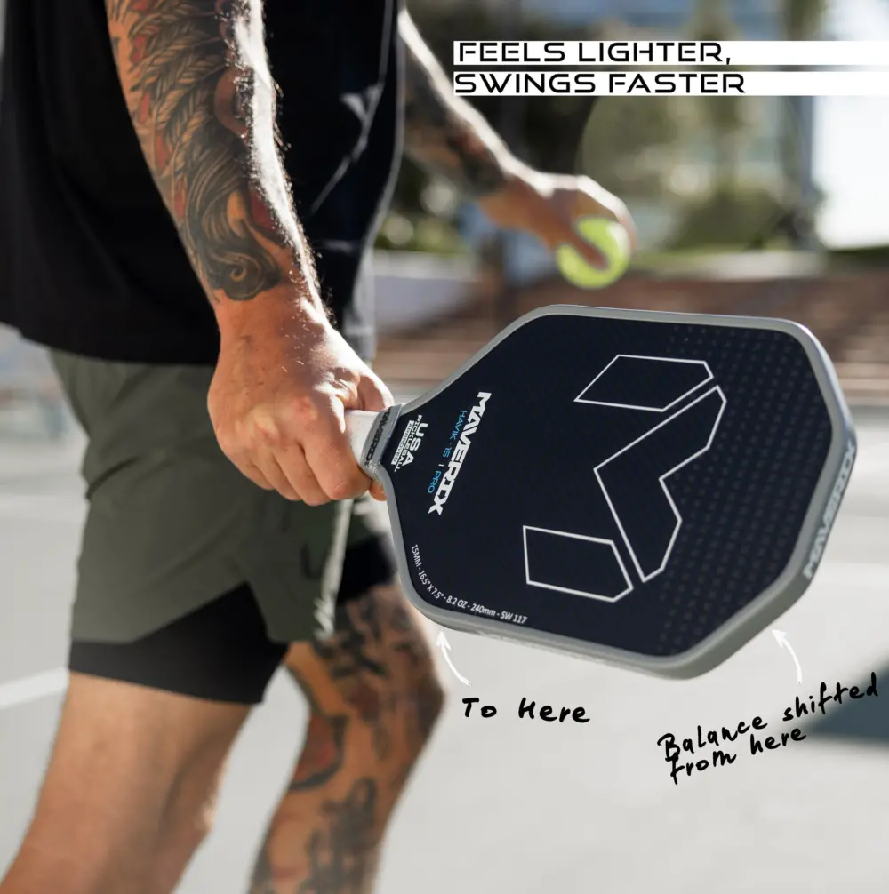 Vợt Pickleball Maverix Havik - 15 PRO 15mm 'Black' - Ảnh 3