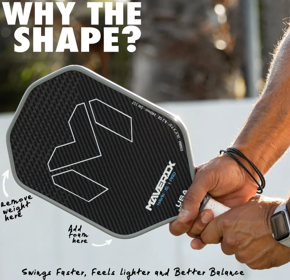 Alternative view of Vợt Pickleball Maverix Havik - 15 PRO 15mm 'Black'