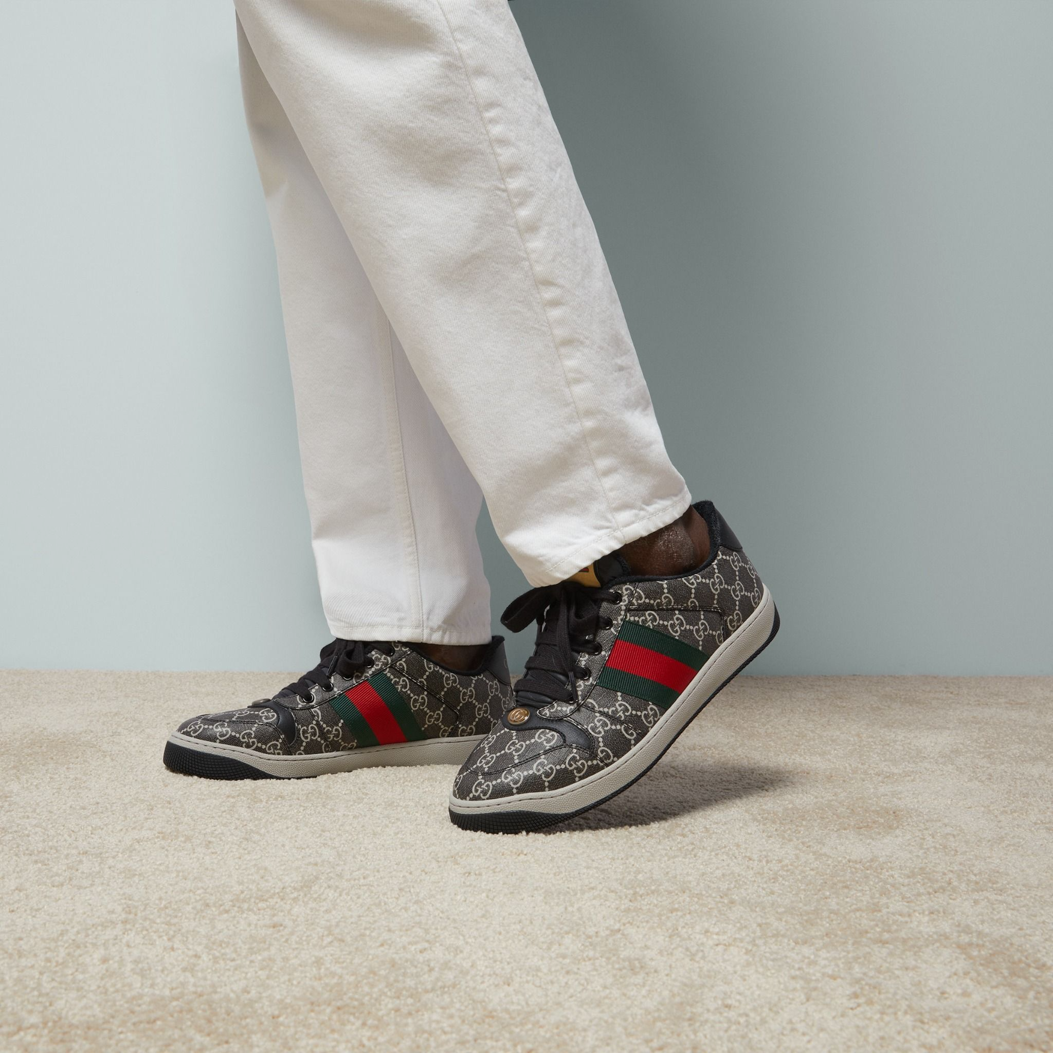 Alternative view of Giày Gucci Screener Sneaker 'Black Grey' 763525-FACMI-8444
