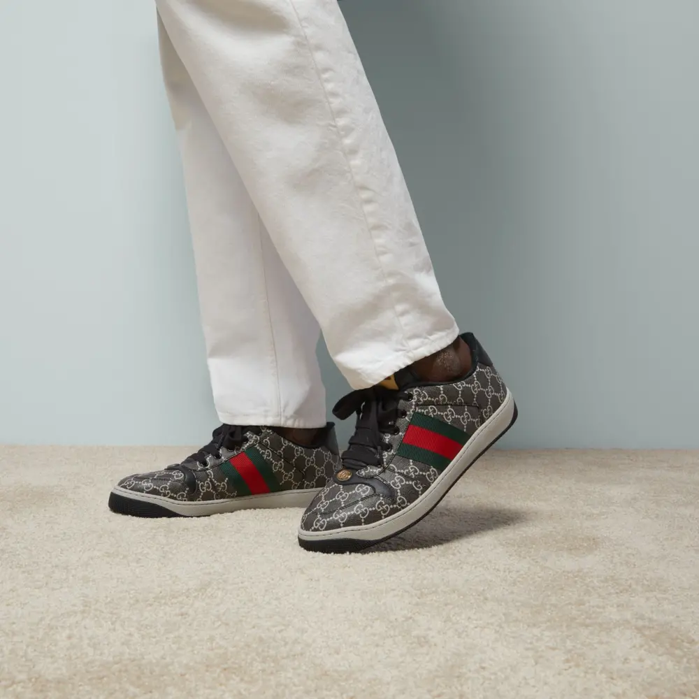 Alternative view of Giày Gucci Screener Sneaker 'Black Grey' 763525-FACMI-8444