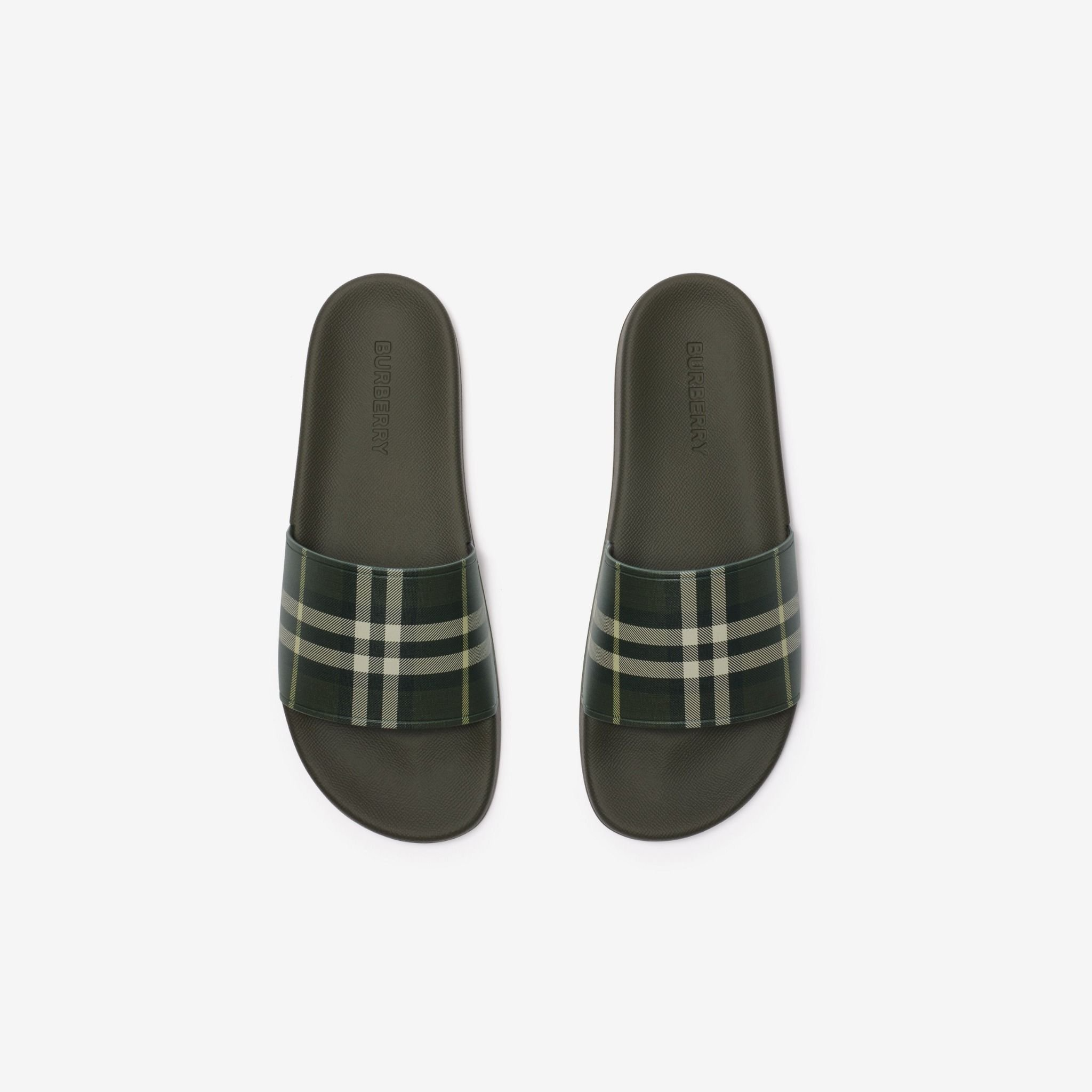 Dép Burberry Check Slides 'Thicket Green' 81132641 - Ảnh 4
