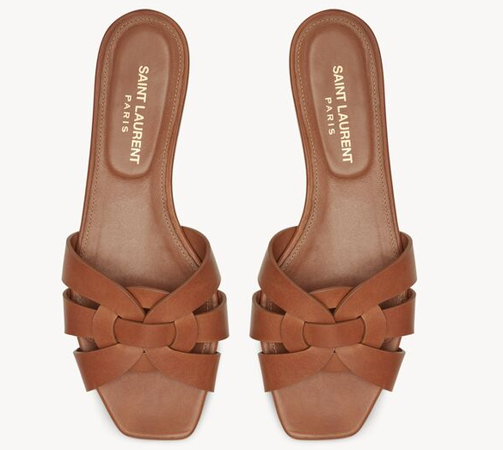 Alternative view of Dép Saint Laurent Tribute Mules In Smooth Leather 'Amber' 571952BDA002206