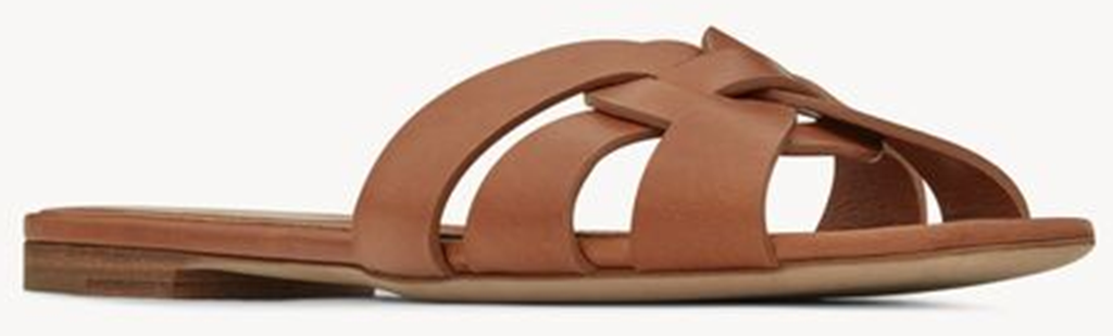 Dép Saint Laurent Tribute Mules In Smooth Leather 'Amber' 571952BDA002206 - Ảnh 3