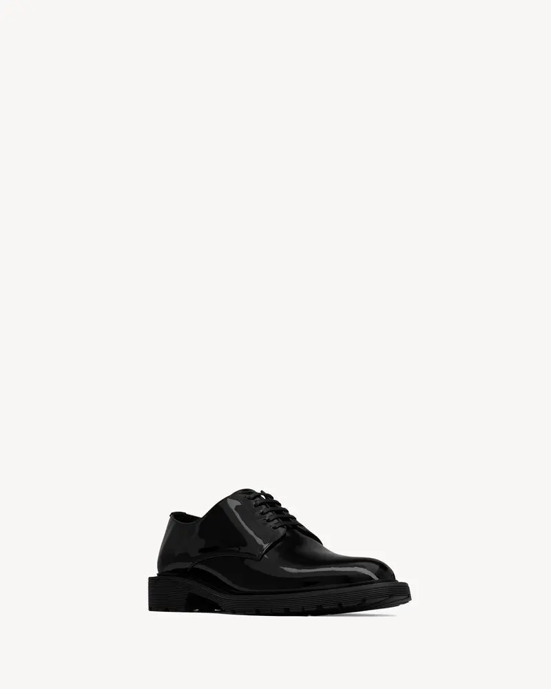 Giày Saint Laurent Army Derbies In Patent Leather 'Black' 7758351TV001000 - Ảnh 3