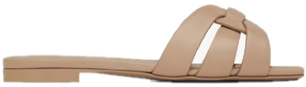 Dép Saint Laurent Tribute Mules In Smooth Leather 'Beige' 572761AAAAH2721