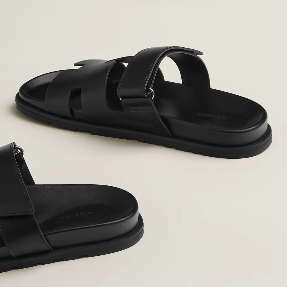 Dép Hermes Chypre Sandal 'Noir' H222000ZH01390 - Ảnh 6