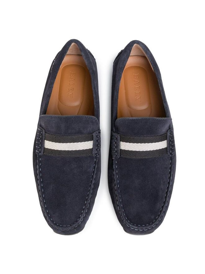Giày Bally Suede Pearce Driver Moccasins 'Navy' 6206908 - Ảnh 4