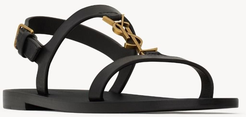 Dép Saint Laurent Cassandra Sandals 'Black' 818294DWEDD1000 - Ảnh 3