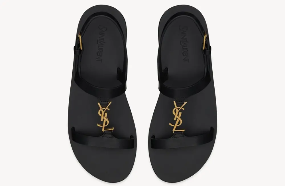 Alternative view of Dép Saint Laurent Cassandra Sandals 'Black' 818294DWEDD1000