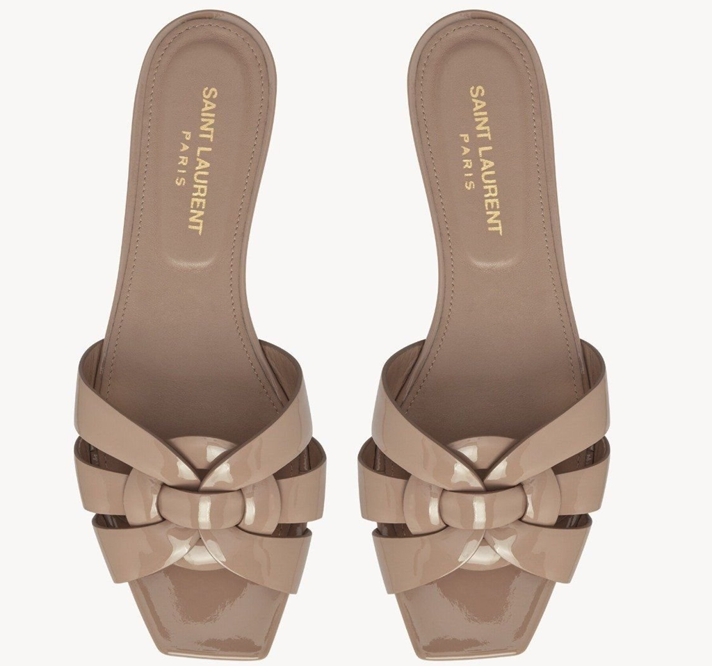 Alternative view of Dép Saint Laurent Tribute Mules 'Dark Pink' 571952B8I009935