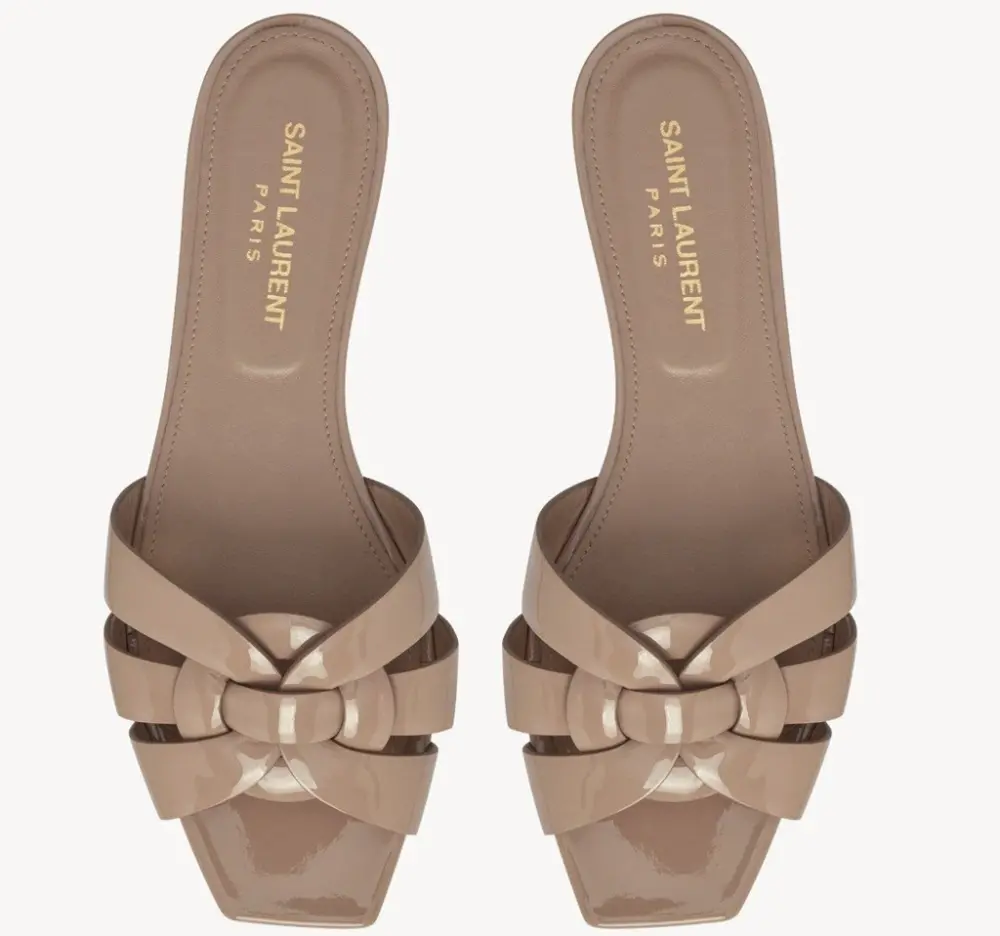 Alternative view of Dép Saint Laurent Tribute Mules 'Dark Pink' 571952B8I009935