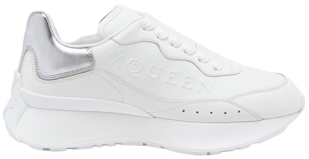 Giày Alexander McQueen Sprint Runner 'White Silver' 841160WIAHO9081