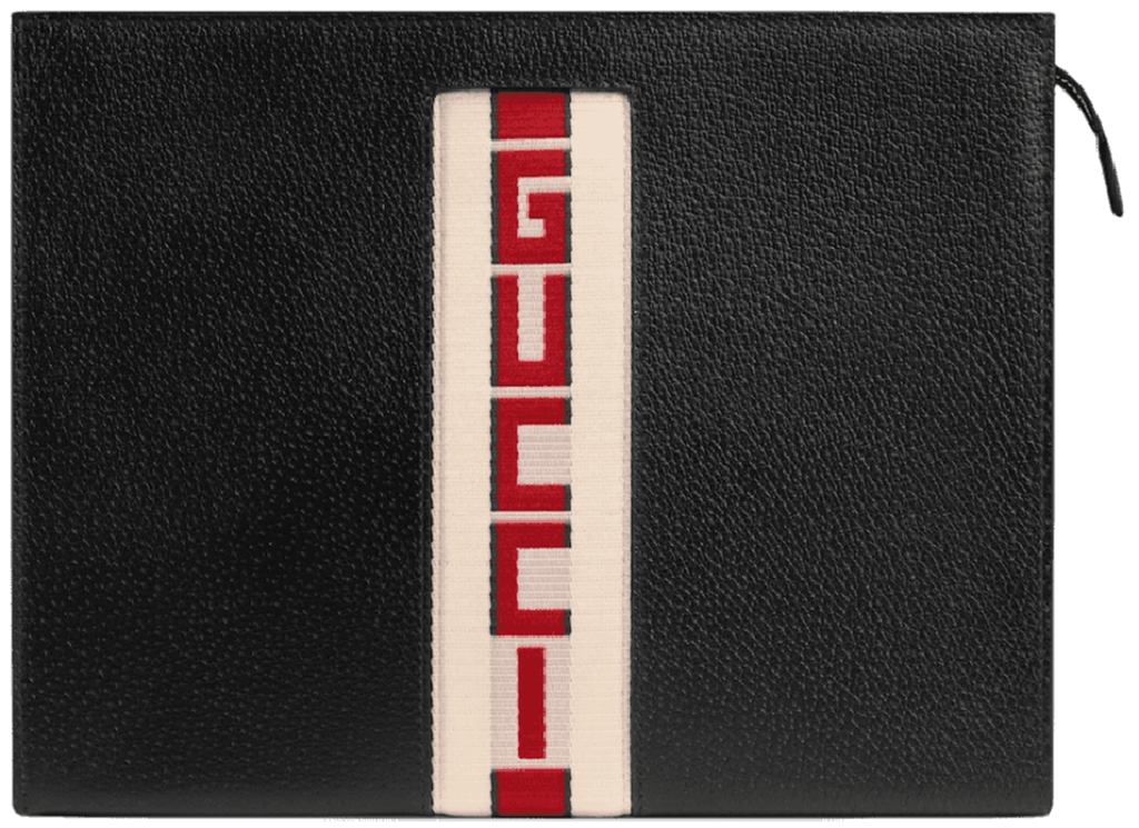 Túi Gucci Stripe Leather Pouch 'Black' 475316-CWGSN-1094