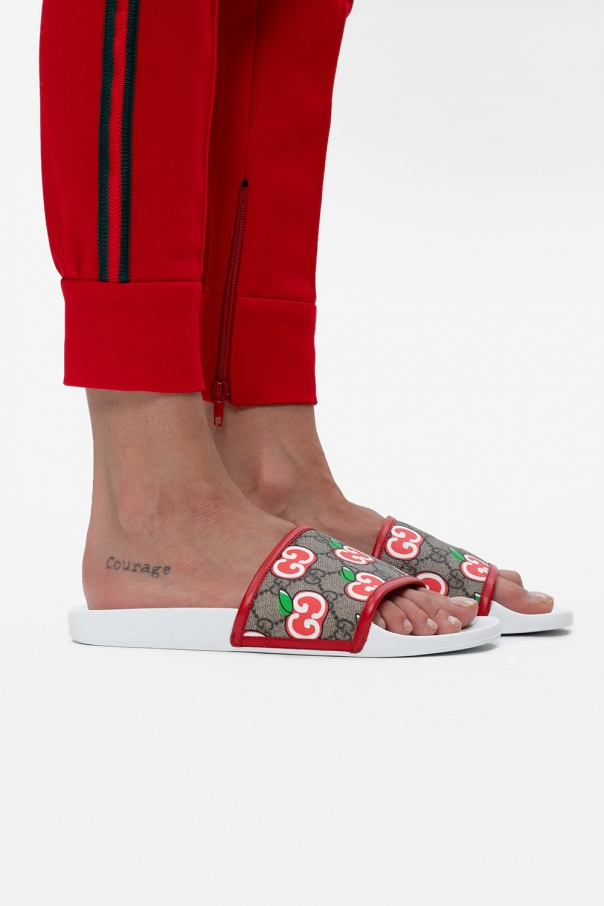 Alternative view of Dép Gucci Apple-Printed Slide 'White Monogram' 627818-2BQ20-8470