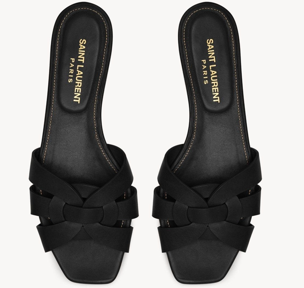 Alternative view of Dép Saint Laurent Tribute Mules 'Black' 571952BDA001000