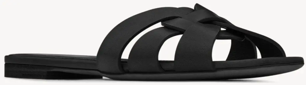 Dép Saint Laurent Tribute Mules 'Black' 571952BDA001000 - Ảnh 3