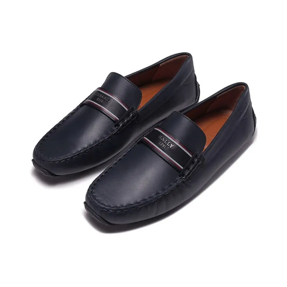 Alternative view of Giày Bally Moccasin Leather 'Navy' 6301728