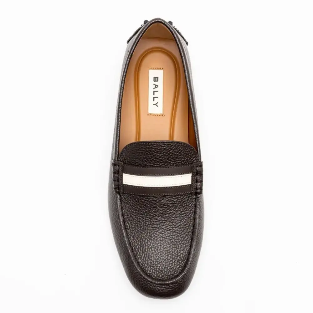 Giày Bally Karlos Grained Leather 'Brown' 6304974 - Ảnh 4