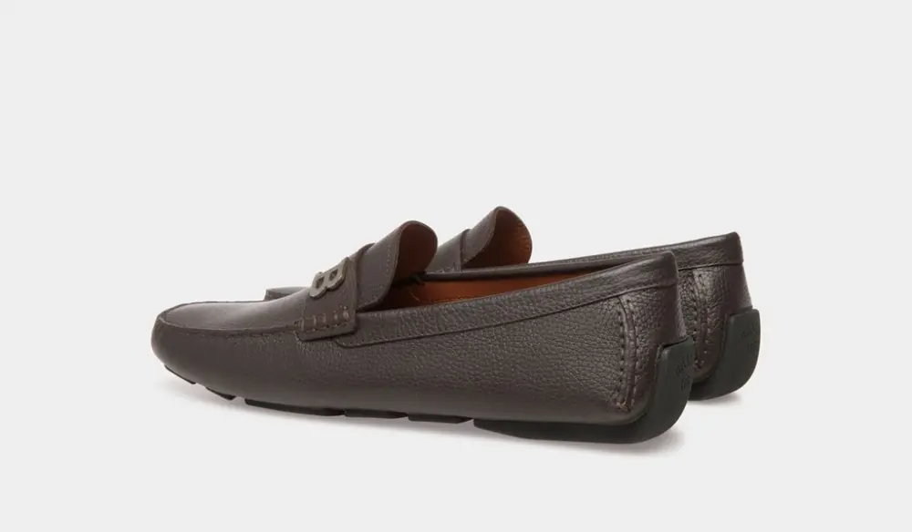 Giày Bally Driver Grained Leather 'Brown' 6301193 - Ảnh 3