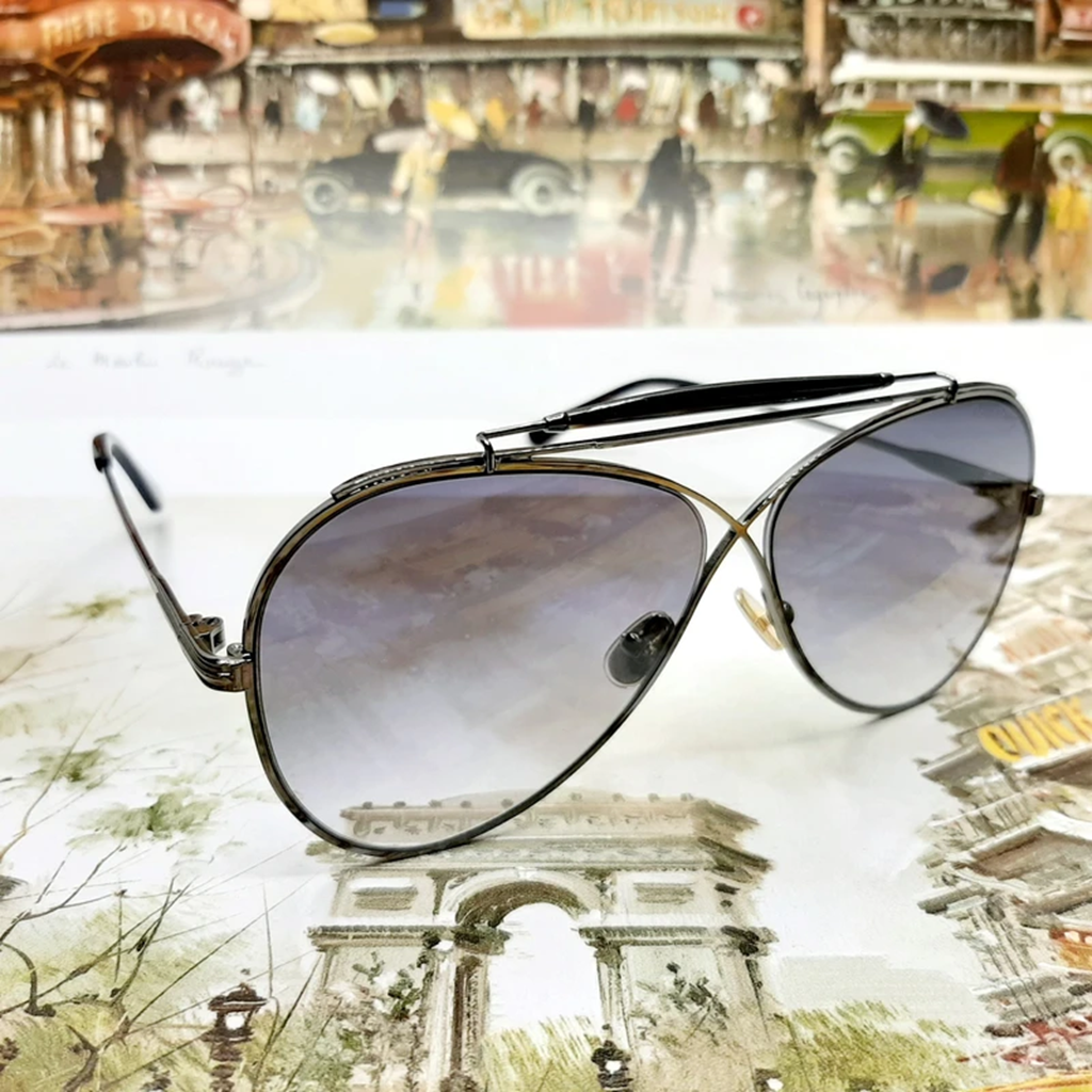 Kính Tom Ford Aviator Frame Sunglasses ‘Grey’ FT081808G - Ảnh 3