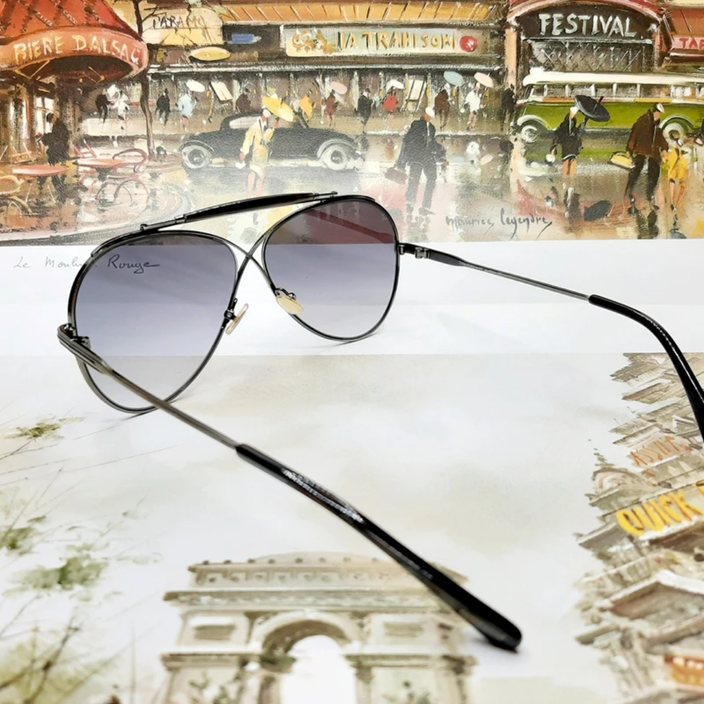 Kính Tom Ford Aviator Frame Sunglasses ‘Grey’ FT081808G - Ảnh 4