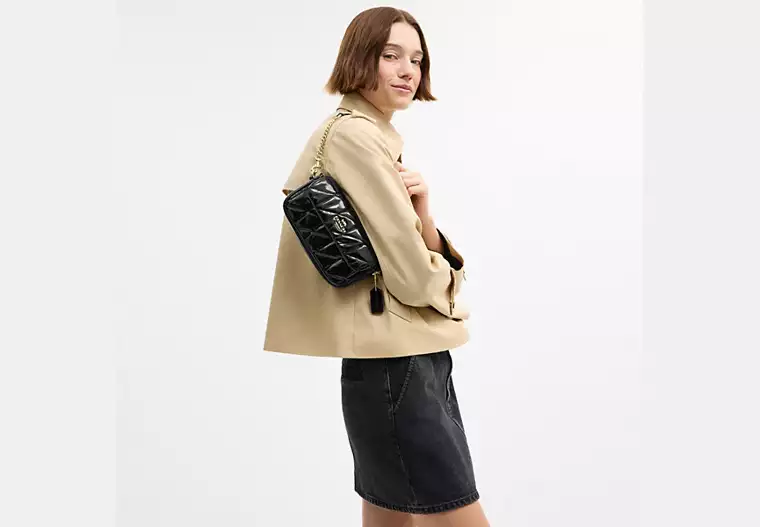 Túi Coach Hailey Flap Bag With Quilting ‘Black’ CCE12-IMBLK - Ảnh 5