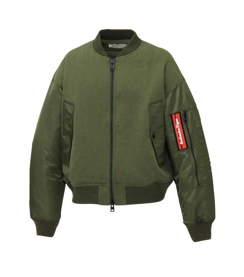 Áo Onitsuka Tiger Bomber Jacket 'Kaki' 2183B583-200 - Ảnh 4