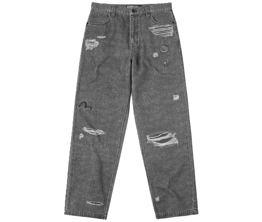 Quần Evisu Distressed Print Pants 'Black' 2EAGNM5PT5067RXCT