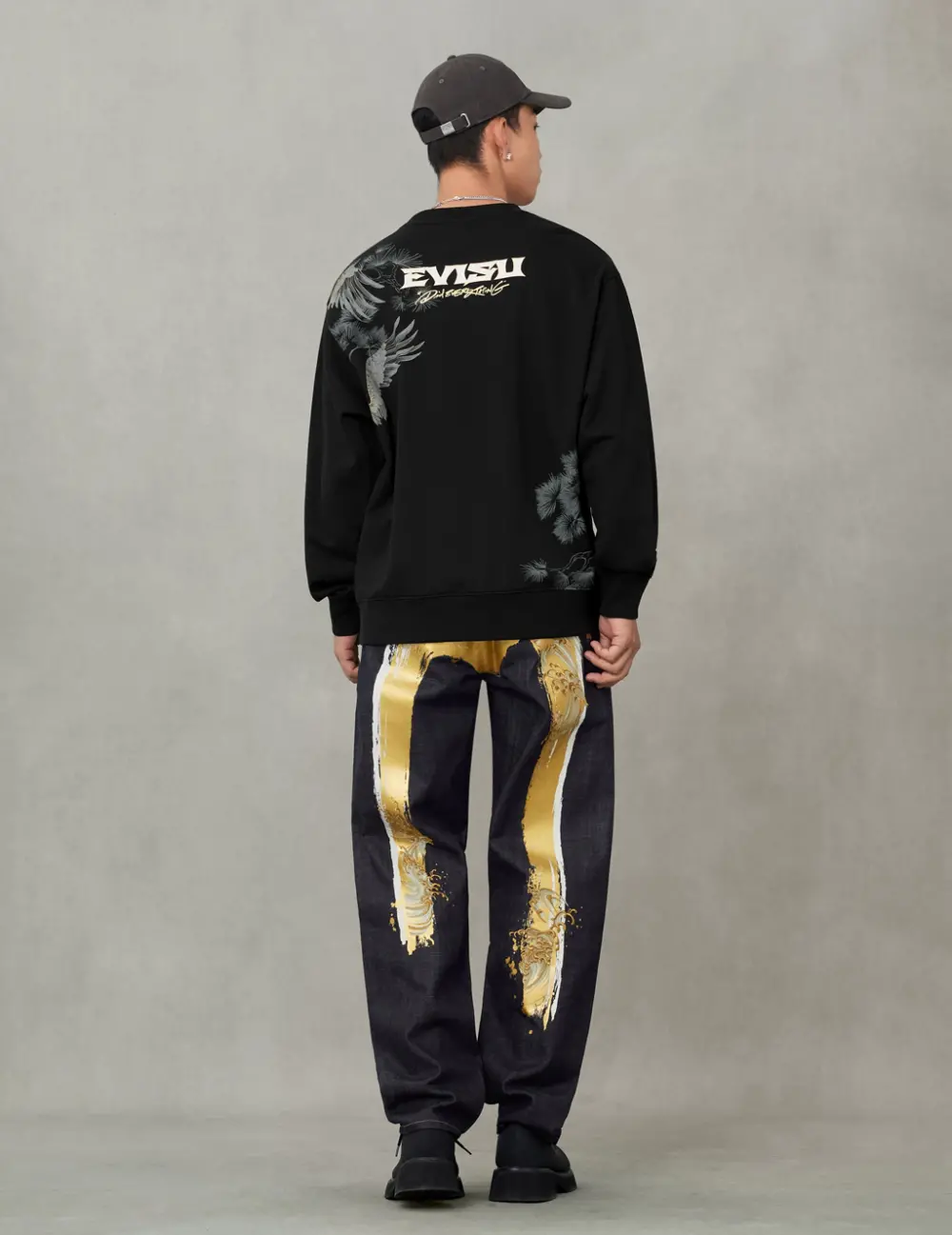 Quần Evisu Handbrush Daicock Print with Wave Embroidery Jeans 'Indigo' 2EAHTM5JE106730DN - Ảnh 4