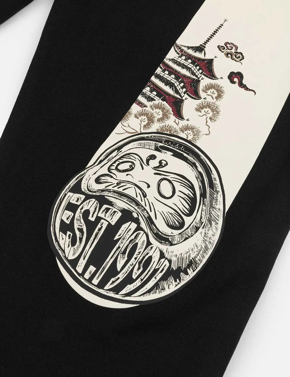 Quần Evisu Daruma and Wheel of Wisdom Daicock Print Sweatpants 'Black' 2EAHTM5SP1230STCT - Ảnh 3