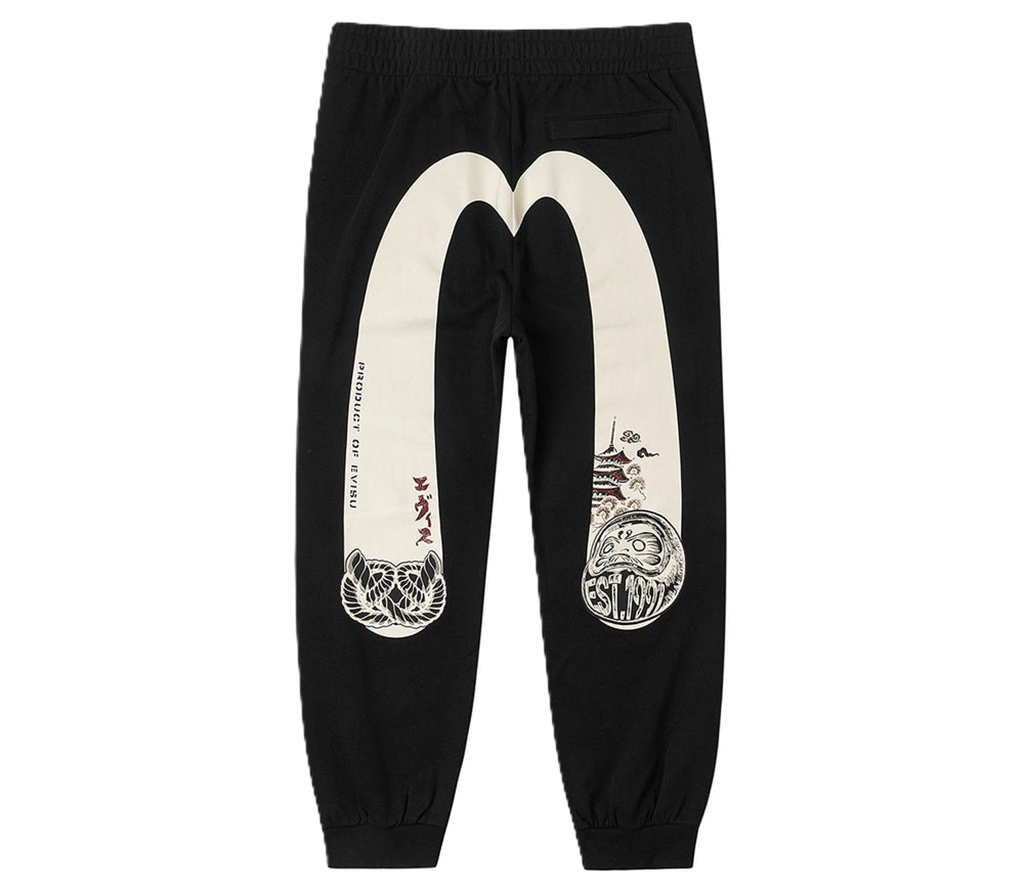 Alternative view of Quần Evisu Daruma and Wheel of Wisdom Daicock Print Sweatpants 'Black' 2EAHTM5SP1230STCT